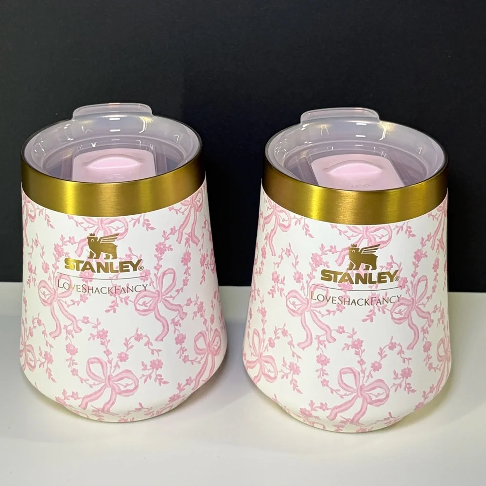 Stanley x LoveShackFancy Coquette Bow Chantilly Reserve Wine Tumbler Set of Two - Picture 2 of 9